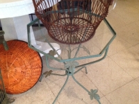 Green iron and glass small table