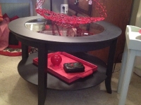 Black round coffee table