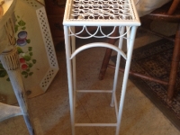 White metal plant stand
