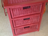 Red three drawer