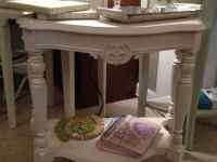 White ornate shabby chic demi-lune
