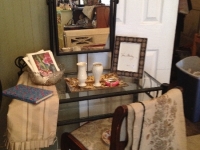 Glass and iron vanity