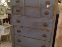 Vintage tall painted dresser!  Nice !