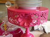 pink cake stand