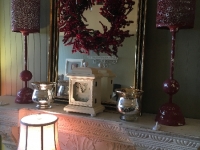 Red candle lamps