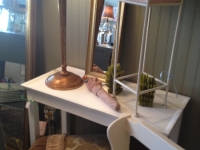Thin white table... 