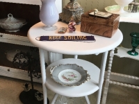 Vintage round white two tier