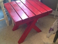 Red small side table