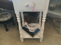 White vintage side table