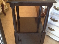 Black side table with cabinet