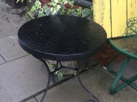 black outdoor table