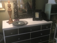 Vintage black and white dresser