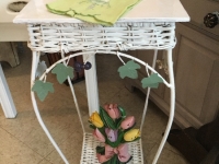 White vintage plant stand