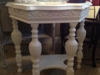 White ornate vintage demi-lune