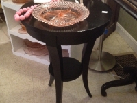 Small black round table