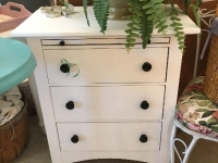 Small white bureau with desk pull out