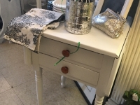 Vintage white drop leaf side table