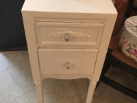 White vintage shabby chic side table