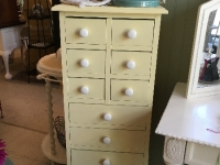 Yellow vintage cabinet !  Sweet !