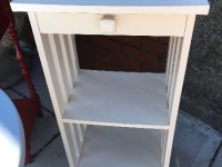 Slatted sides side table