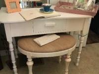 Vintage desk and Vintage shabby chic stool