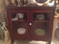 Vintage glass door book case/cabinet