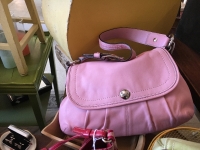 Pink leather coach bag