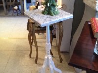 Cool white plant stand with marble top
