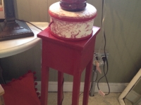 Small red table