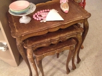 Made in Italy - gold nesting tables - shabby chic