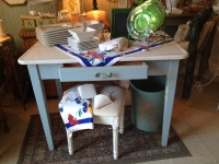 Great vintage tin top table
