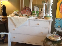 Two over two drawer white shabby chic bureau