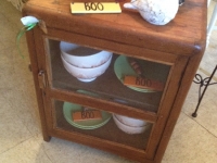Vintage glass door bookcase/table