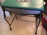 Green metal table