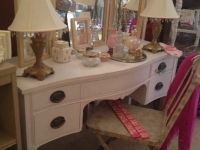 Vintage white shabby chic desk / vanity