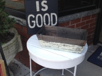 White metal plant stand /side table