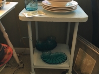 Fun rustic rolling cart
