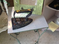 green-metal-table