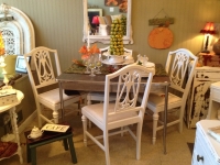 industrial-table-and-white-chairs