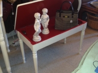red-piano-bench
