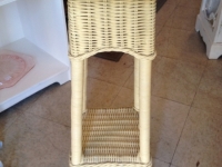 yellow-wicker-plant-stand